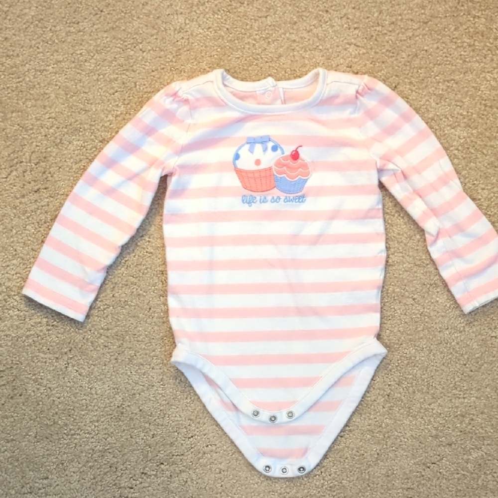 Gymboree Pink and White Striped Bodysuit